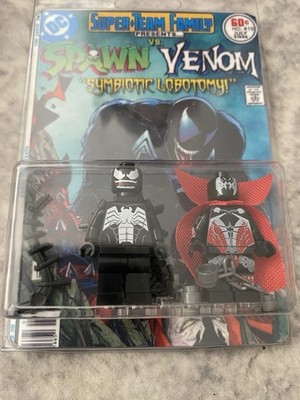 Custom  Lego  Spawn Vs Venom MiniFigure Set - McFarlane Art Blister Pack ASM 316