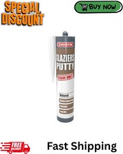 EVO-STIK 30614367 Gun Grade Glaziers Putty Acrylic Window Glazing Sealant, White
