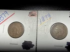 1879 indian head cent's lot of 2 coins #42