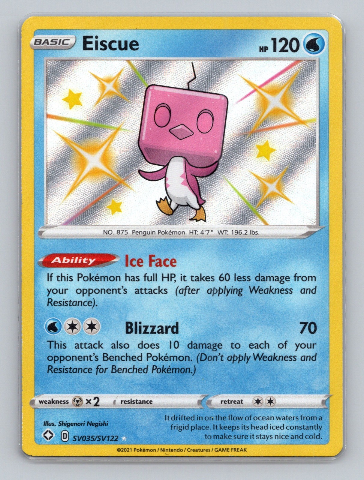 Eiscue SV035/SV122 Shiny Holo Rare Shining Fates: Shiny Vault NM
