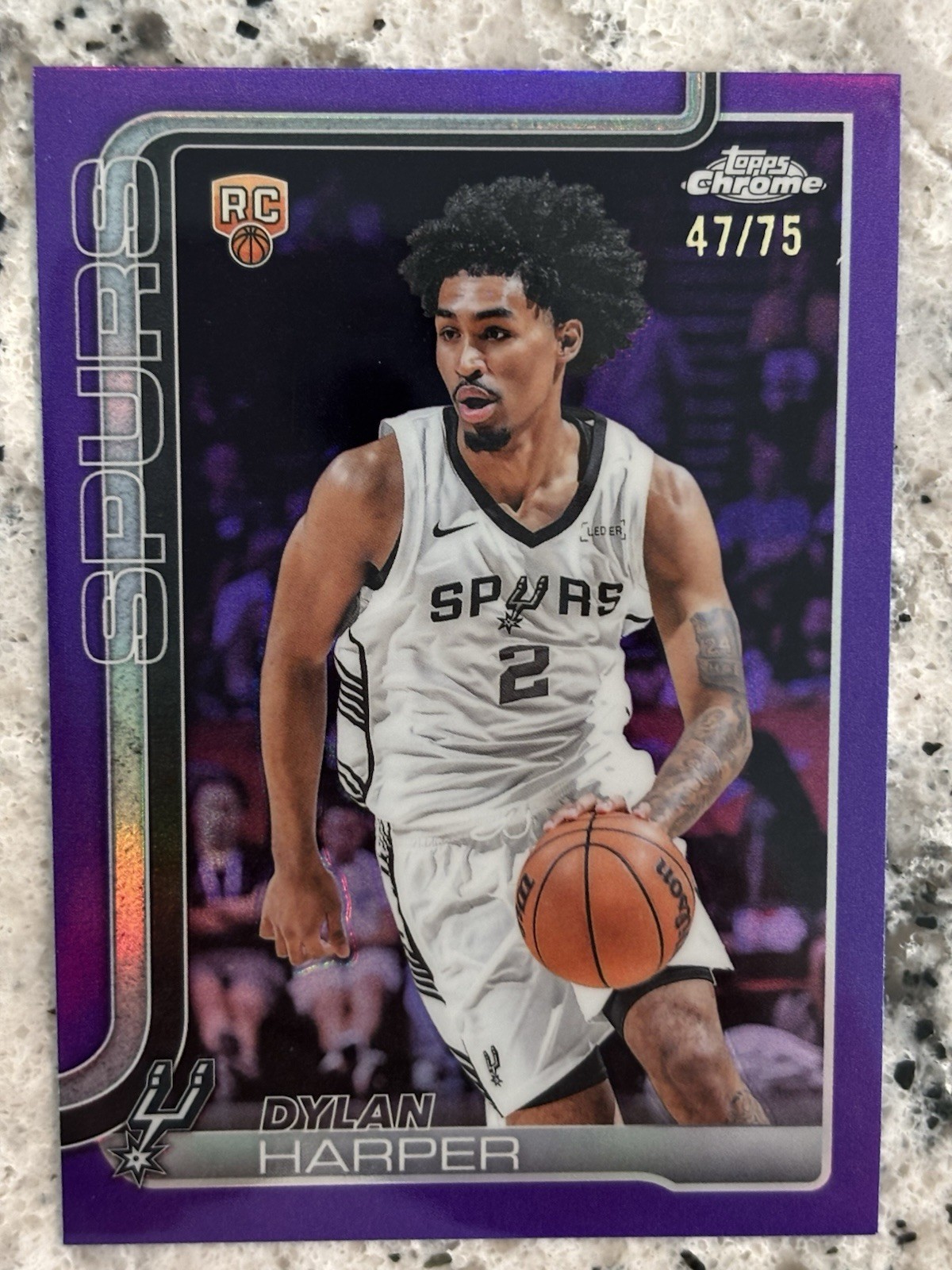 2025-26 Topps Chrome - Dylan Harper #252 Purple Refractor /75 (RC)