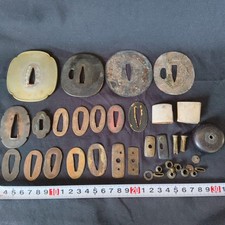 Antique Japanese Samurai Sword Fittings Set Tsuba Seppa Habaki Edo Period 30pcs+