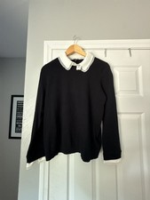 Talbots Petite Black Long Sleeve Sweater with...