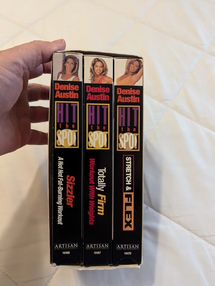 Denise Austin VHS 1988 Aerobics Toning Stretching Trio Hit The Spot - Image 2 of 4