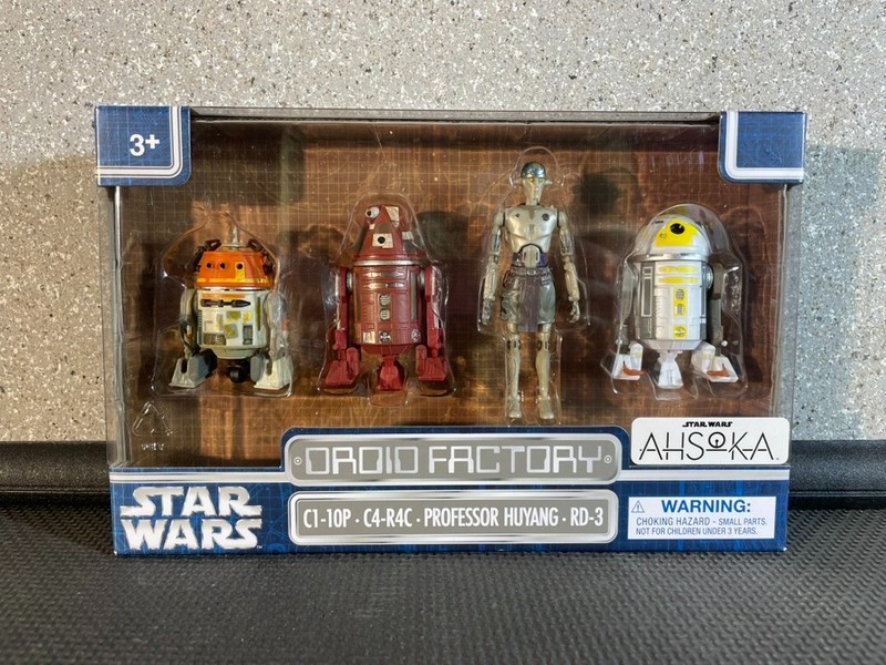 Star Wars 3.75" Droid Factory Exclusive 4pk Asoka C1-10P C4-R4C, Prof Huyang RD3