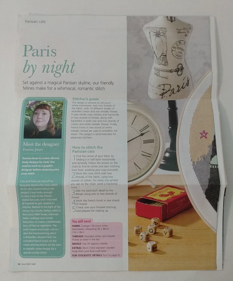 Parisian Cats Cross Stitch Pattern Only Durene Jones design - Image 2 of 4