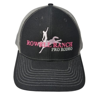 Rowell Ranch Pro Rodeo Snapback Trucker Hat Black One Size Mesh Back Richardson