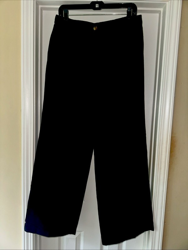 J. Jill Linen Blend Wide Leg Pants Black-Sz 10- NWT