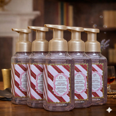 Bath & Body Works - Crushed Candy Cane Foaming Hand Soap 8.75 oz   [5 Pack]