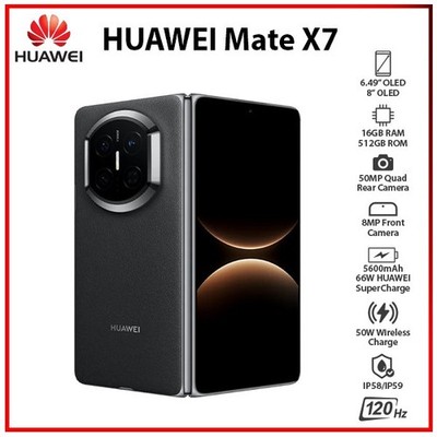 (New) Huawei Mate X7 BLACK 16GB+512GB Dual SIM Unlocked Android Mobile Phone