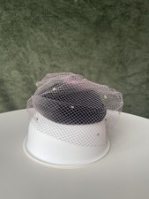 Ladies Vintage Lined Purple with pink mesh Cocktail Style Hat By C&A. 
