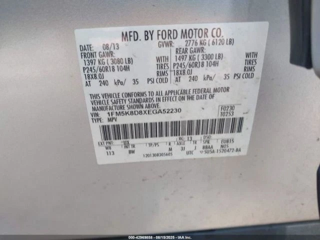 Alternador EXPLORER 2014 3707671 Foto 2 de 4