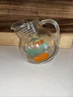 Vintage 1960’s Anchor Hocking Tilted Ball Orange Juice Pitcher With Ice Lip