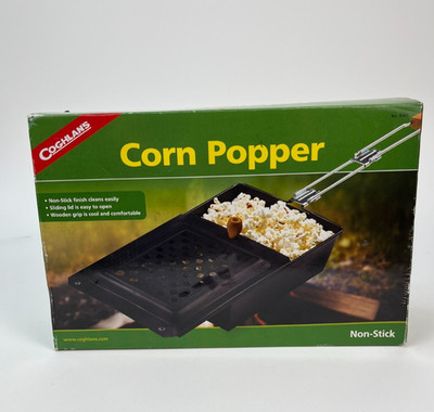 Coghlan's Corn Popper Sliding Lid Non-stick Popcorn Maker Camping NEW