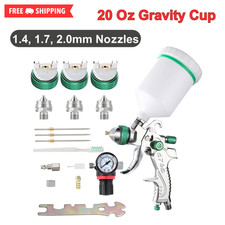Professional HVLP Spray Gun Set Gravity Feed Air Spray Gun With 1.4, 1.7, 2.0Mm