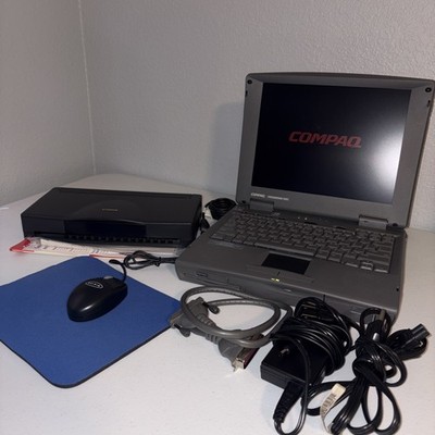 Vintage Compaq ProSignia 165 Laptop TURNS ON WONT BOOT & Canon BJC-85 Printer