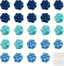24Pcs Felt Fabric Flowers Embellishments for Crafts, 1.2 Inch Nonwoven Appliques
