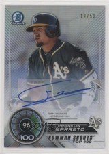 2018 Bowman Scouts' Top 100 Refractor 19/50 Franklin Barreto #BTP-96 Auto s3g