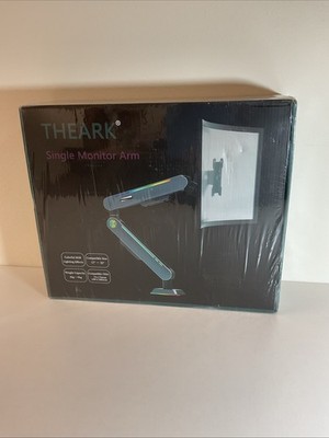 *Theark Heavy Duty Single Monitor Mount w RBG Light, 17 32  Screens, G21