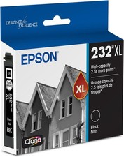 EPSON 232 Claria Ink High Capacity Black Cartridge T232XL120-S Works with