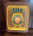 Vintage Miller Lite A Fine Pilsner Beer Lighted Bar Sign 20x14x4 Tested Read