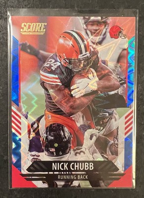 2021 Score #105 Nick Chubb Blue Explosion Serial # 18/20.