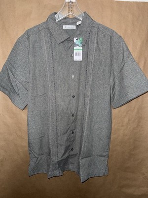 Cubavera Men's Short Sleeve Shirt Steeple Gray Large