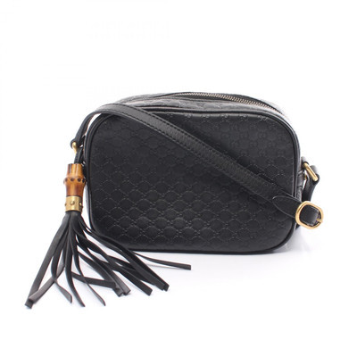 Gucci Micro Guchi Bamboo Shoulder Bag Ladies Black 7 Gucci Micro Guchi Bamboo Shoulder Bag Ladies Black 7