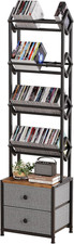 CD Storage Rack, DVD Storage Shelf Tower, Tilted Style