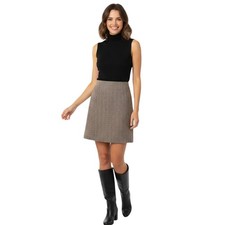 Vintage 60s Tweed Wool A Line Mini Skirt Herringbone Equestrian Mod Preppy GOGO