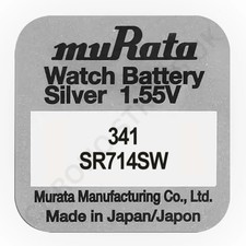 Murata 341 / SR714SW Silver Oxide Watch Battery