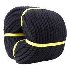 Cotton Rope 1/2in x 100ft,Suitable for Various Indoor and 1/2in-100ft Black