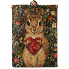 Squirrel Gifts Heart Blanket Adults Women Kids Cozy Fuzzy Warm Soft 50x60
