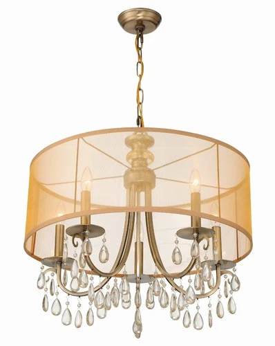 Hampton Collection Antique Brass 24" Wide Chandelier - Picture 5 of 10