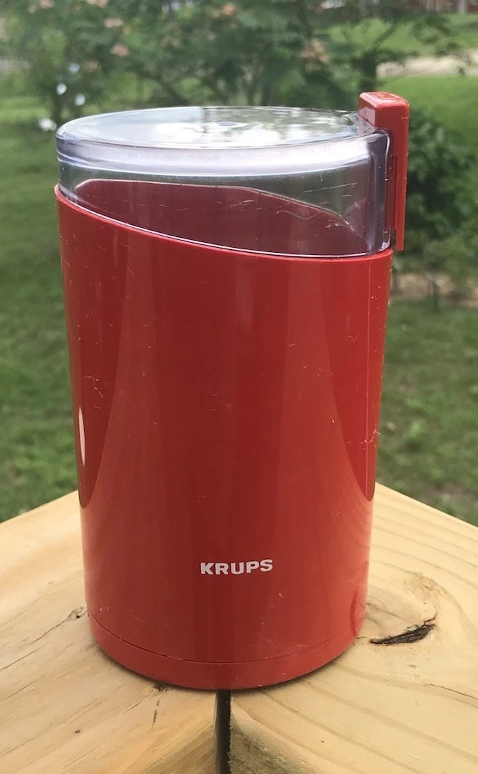 Vtg RED KRUPS ONE Touch Top Coffee /Spice Grinder Model 203 - HongKong