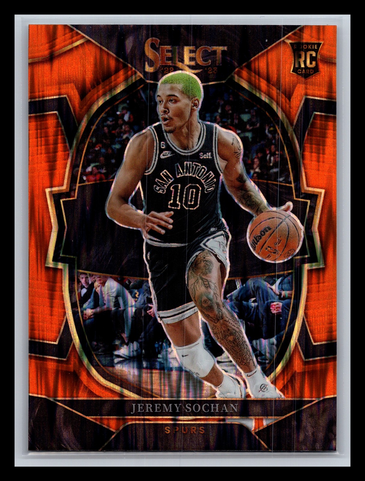 Jeremy Sochan Rookie Spurs 2022-23 Panini Select #86 Orange Flash Prizms