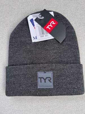 TYR Cuffed Beanie Hat ~ Brand New ~  Men's One Size ~ Dark Gray -