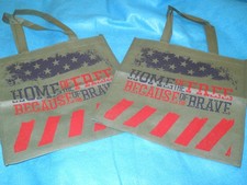 NEW  ~SET of 2 ~ T2T.Org Green Shopper Beach Gym  Tote Bag ~ 14.5" x 14" x 6.5"