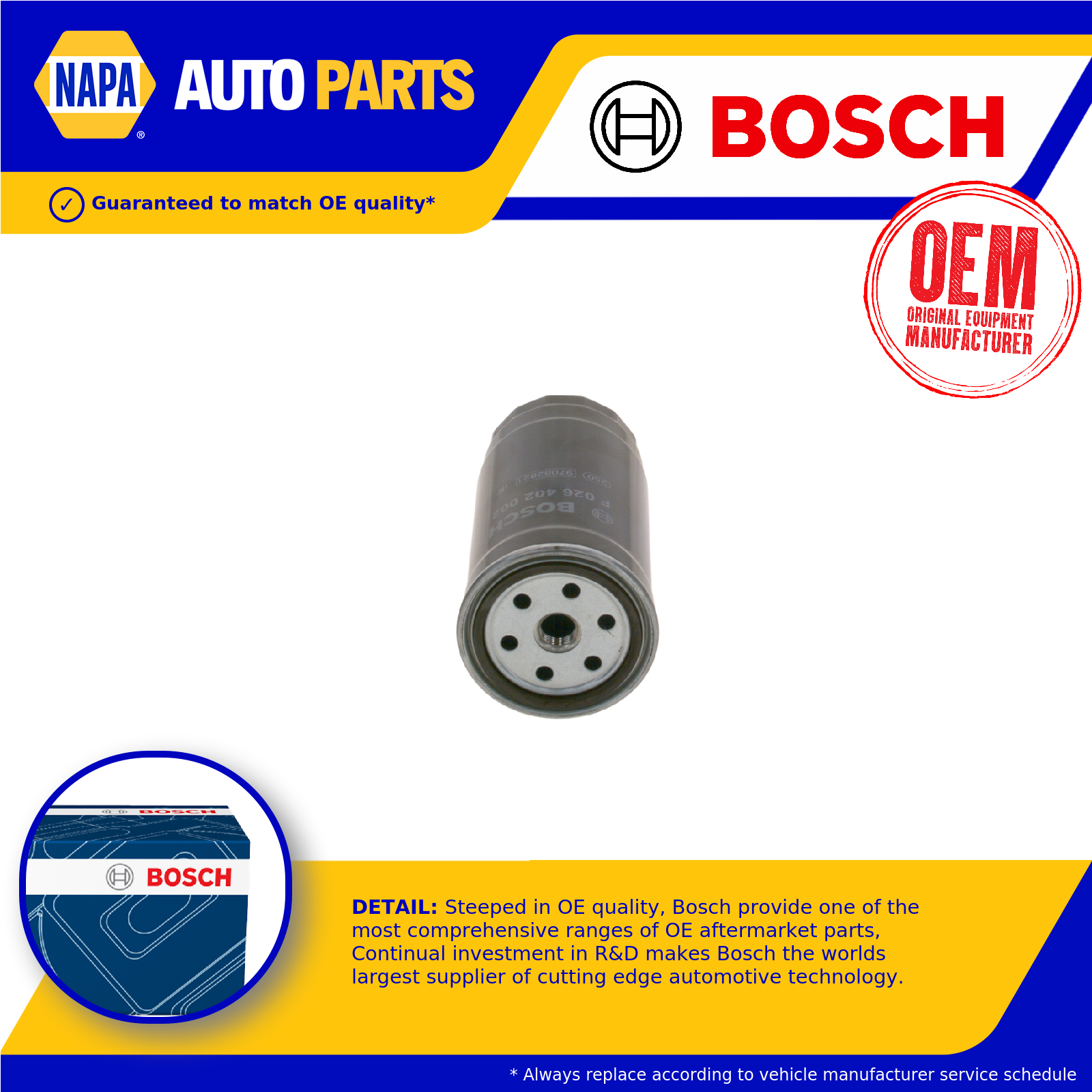 Fuel Filter fits ROVER 75 RJ 2.0D 99 to 05 204D2 Bosch MUN000010 WJI100000 New