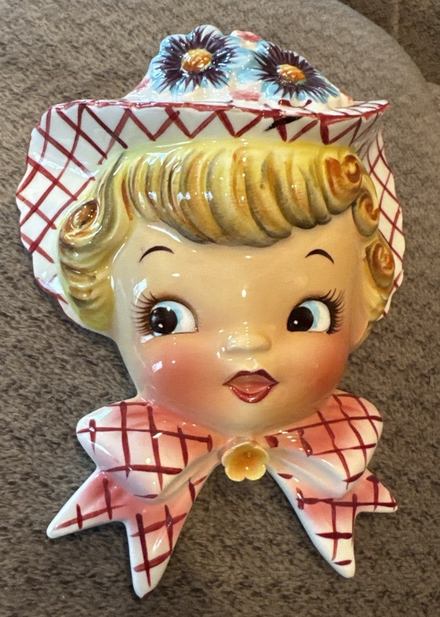 1950's Vintage Lefton Miss Dainty Hanging Wall Pocket Planter | eBay