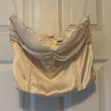 Princess Polly Sz 6 Cream Satin Lace Bustier Crop Top Sorority Rush Preference