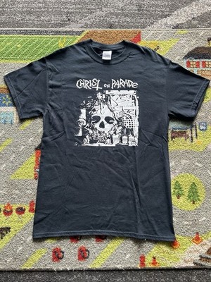 Vintage Christ On Parade Band Y2K Metal Thrash Black Shirt Medium