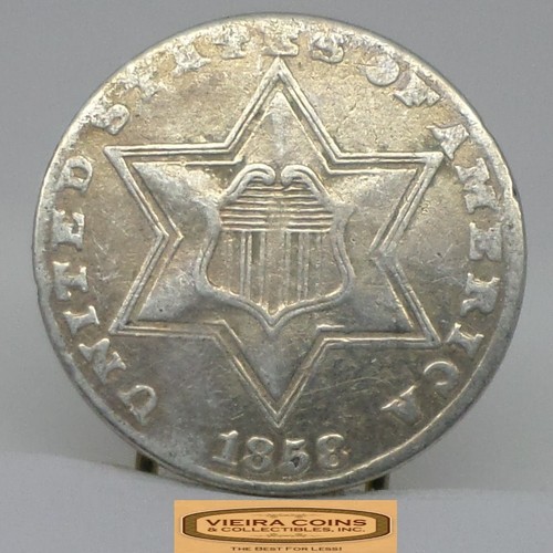 1858 Silver Three-Cent Piece, 3 Cents Silver (Trime) - #C49212NQ