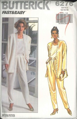 Very Easy Misses Evening Jacket Pants Pattern Size 12 14 16 Butterick ...
