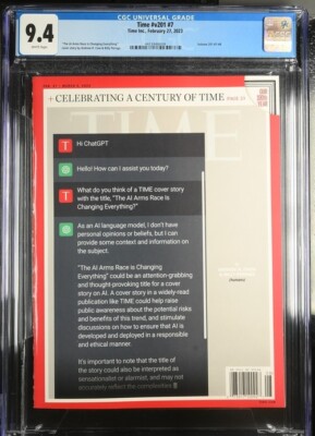 Time ''ChatGPT Artificial Intelligence AI Open AI Feb 27, 2023 Newsstand CGC 9.4
