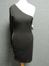 Missguided One Shoulder Lace Side Dress Black UK 10 LN112 JJ 15