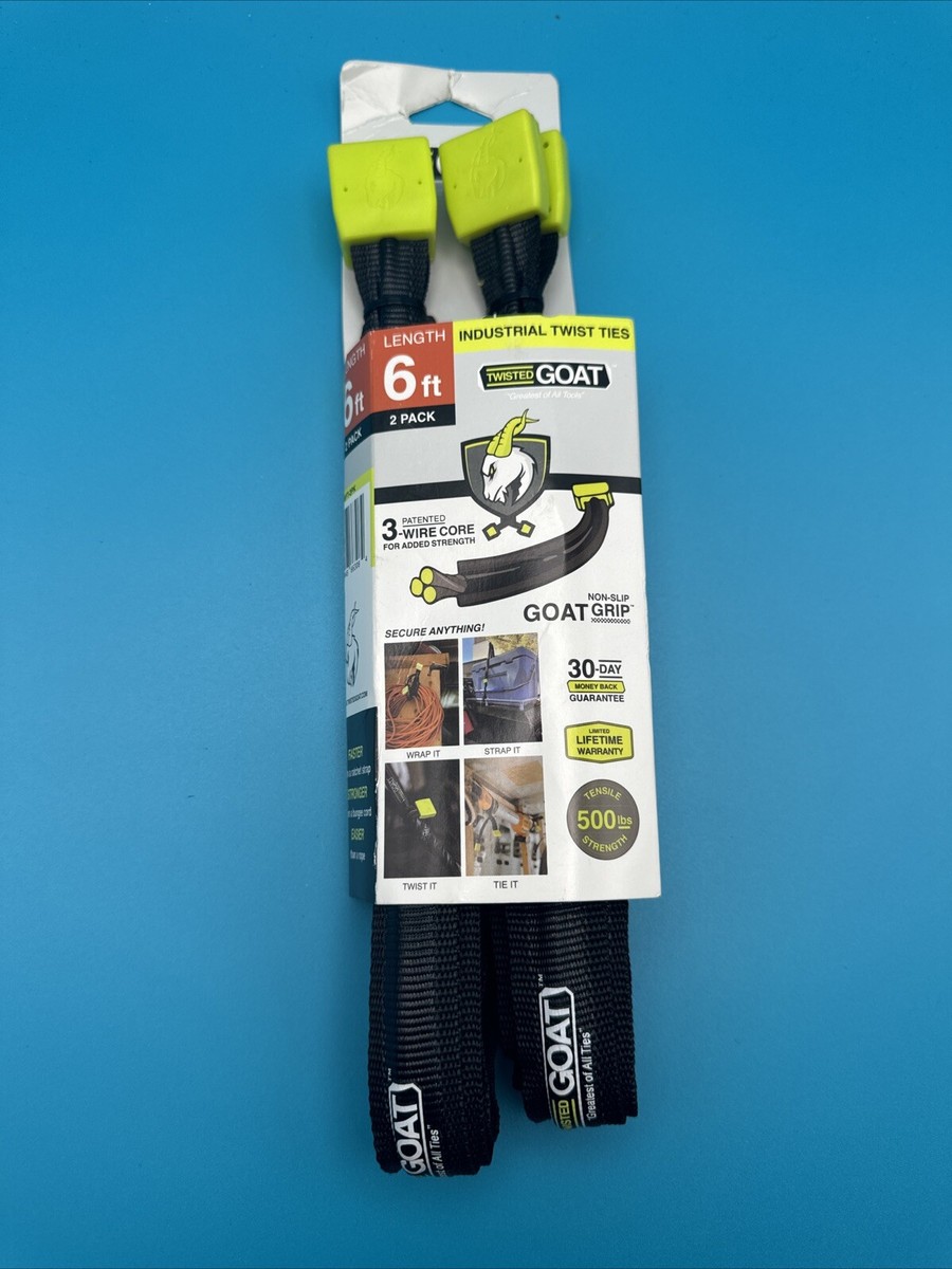 Twisted Goat TG-6FT-2PK Industrial Twist Ties Black Length