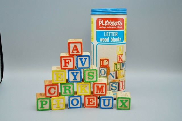 playskool letter wood blocks
