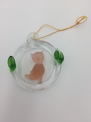 VTG MINIATURE GLASS CHRISTMAS ORNAMENT circle SHAPES ANIMALS TREE DECOR - Picture 3 of 7
