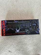 LVL Up Pro Gaming Kit Bundle Mouse Keyboard Headset Headphones LED Lighting